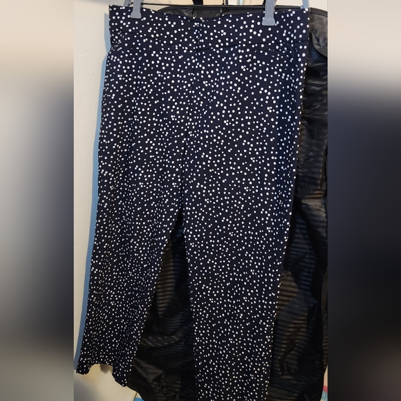 Anne Klein Navy Polka Dot Pants 12 - Picture 1 of 6